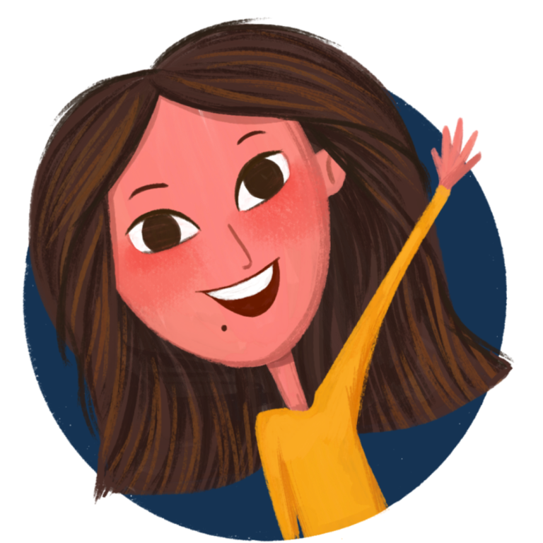 Illustrated portrait of Amna Zaki, founder and lead illustrator at The Rainbow Stories